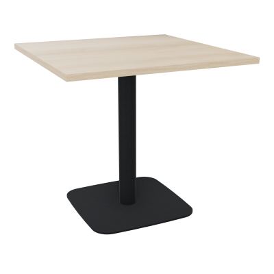 TABLE CARRÉE 80X80 CM PIED CENTRAL H73,5 CM  ÉP. 25 MM  RZ ZP