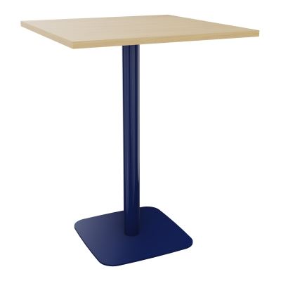 TABLE MANGE DEBOUT CARRÉE 80X80 CM PIED CENTRAL H104,5 CM  ÉP. 25 MM  R1 X4
