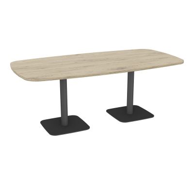 TABLE OVALE P100X200 PRÉ PERÇÉ OBT 2XPIEDS CENTRAUX  ÉP. 25 MM  R3 SC