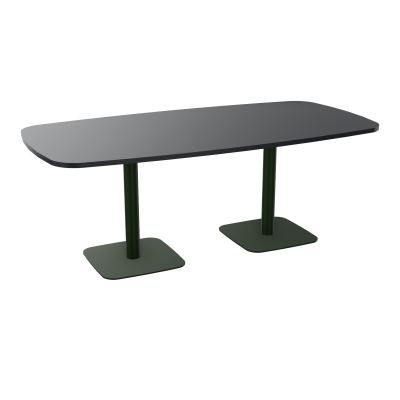 TABLE OVALE P100X200 PRÉ PERÇÉ OBT 2XPIEDS CENTRAUX  ÉP. 25 MM  R9 ST