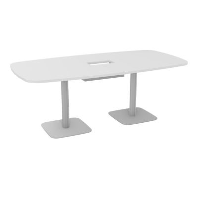 TABLE OVALE P100X200 DÉCOUPÉE POUR TRAPPE CENTRALE DOUBLE ACCÈS 2XPIEDS CENTRAUX  ÉP. 25