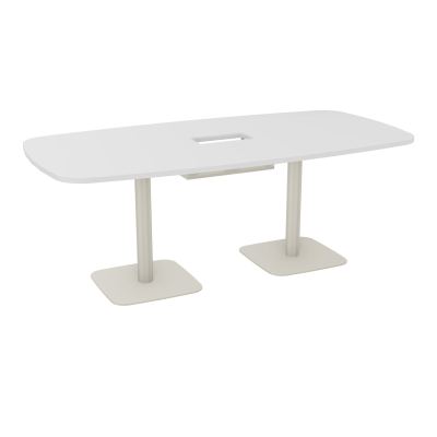 TABLE OVALE P100X200 DÉCOUPÉE POUR TRAPPE CENTRALE DOUBLE ACCÈS 2XPIEDS CENTRAUX  ÉP. 25