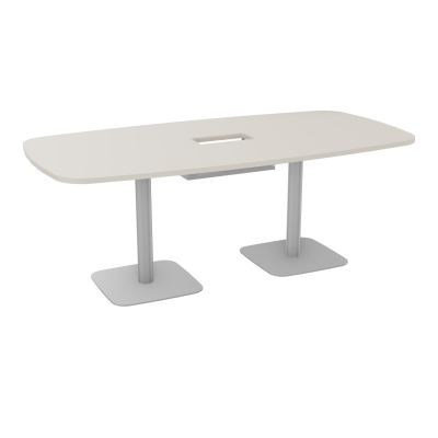 TABLE OVALE P100X200 DÉCOUPÉE POUR TRAPPE CENTRALE DOUBLE ACCÈS 2XPIEDS CENTRAUX  ÉP. 25