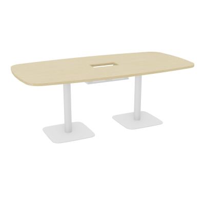TABLE OVALE P100X200 DÉCOUPÉE POUR TRAPPE CENTRALE DOUBLE ACCÈS 2XPIEDS CENTRAUX  ÉP. 25
