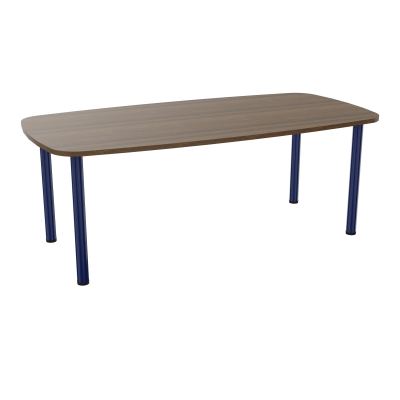TABLE OVALE P100X200 PRÉ PERÇÉ OBT 4 PIEDS RONDS ÉP. 25 MM  N6 X4