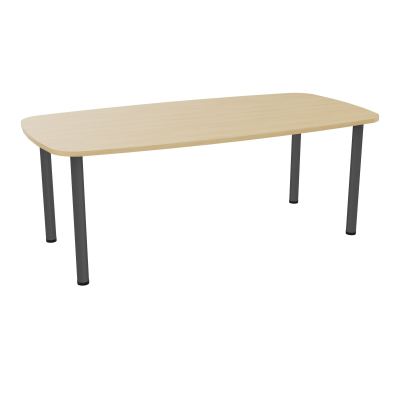 TABLE OVALE P100X200 PRÉ PERÇÉ OBT 4 PIEDS RONDS ÉP. 25 MM  R1 SC