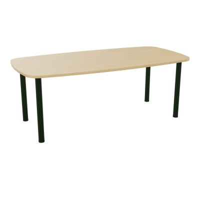 TABLE OVALE P100X200 PRÉ PERÇÉ OBT 4 PIEDS RONDS ÉP. 25 MM  R1 ST