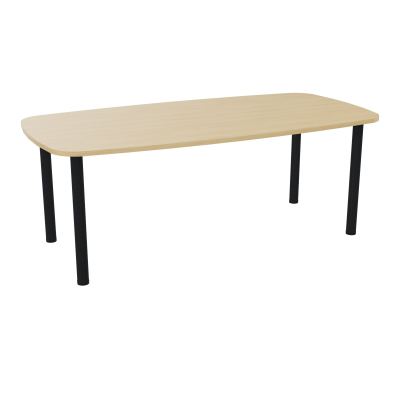 TABLE OVALE P100X200 PRÉ PERÇÉ OBT 4 PIEDS RONDS ÉP. 25 MM  R1 ZP