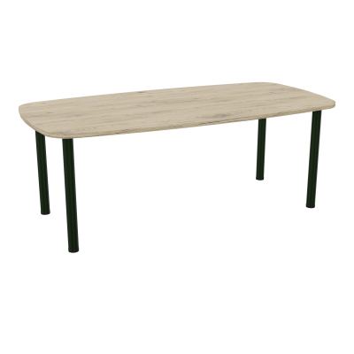 TABLE OVALE P100X200 PRÉ PERÇÉ OBT 4 PIEDS RONDS ÉP. 25 MM  R3 ST