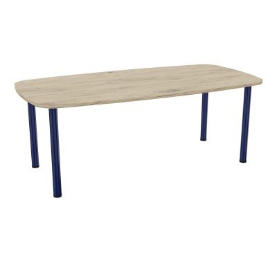 TABLE OVALE P100X200 PRÉ PERÇÉ OBT 4 PIEDS RONDS ÉP. 25 MM  R3 X4
