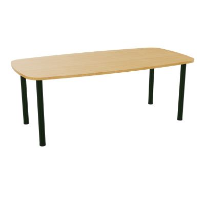 TABLE OVALE P100X200 PRÉ PERÇÉ OBT 4 PIEDS RONDS ÉP. 25 MM  R5 ST