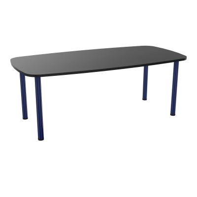 TABLE OVALE P100X200 PRÉ PERÇÉ OBT 4 PIEDS RONDS ÉP. 25 MM  RK X4