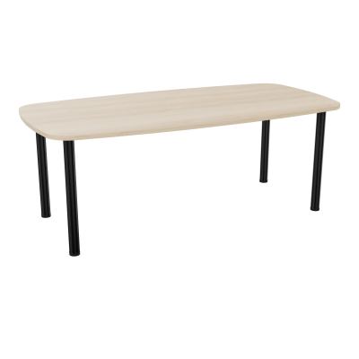 TABLE OVALE P100X200 PRÉ PERÇÉ OBT 4 PIEDS RONDS ÉP. 25 MM  RZ SG