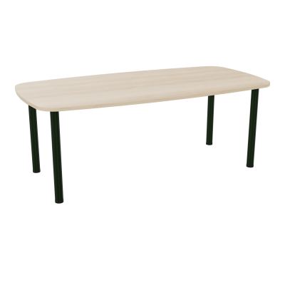 TABLE OVALE P100X200 PRÉ PERÇÉ OBT 4 PIEDS RONDS ÉP. 25 MM  RZ ST