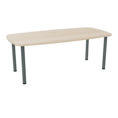 TABLE OVALE P100X200 PRÉ PERÇÉ OBT 4 PIEDS RONDS ÉP. 25 MM  RZ SU
