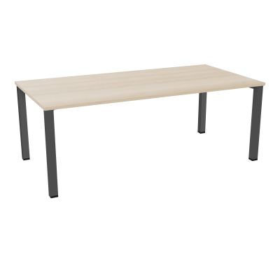 TABLE RECTANGULAIRE P100X200PRÉ PERÇÉ 2XOBT 4 PIEDS CARRÉS 60X60 ÉP. 25 MM  RZ SC