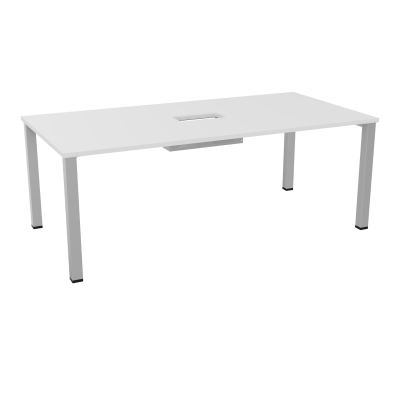 TABLE RECTANGULAIRE P100X200DÉCOUPÉE POUR TRAPPE CENTRALE DOUBLE ACCÈS 4 PIEDS CARRÉS 60