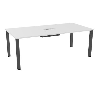 TABLE RECTANGULAIRE P100X200DÉCOUPÉE POUR TRAPPE CENTRALE DOUBLE ACCÈS 4 PIEDS CARRÉS 60