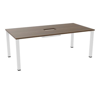 TABLE RECTANGULAIRE P100X200DÉCOUPÉE POUR TRAPPE CENTRALE DOUBLE ACCÈS 4 PIEDS CARRÉS 60