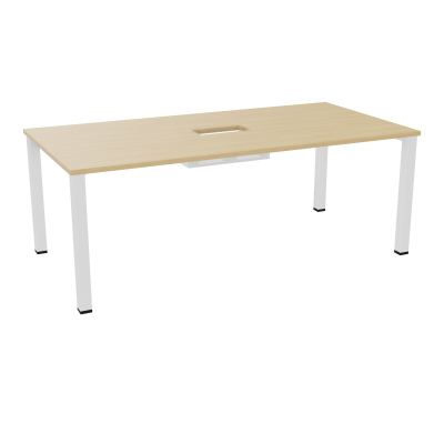 TABLE RECTANGULAIRE P100X200DÉCOUPÉE POUR TRAPPE CENTRALE DOUBLE ACCÈS 4 PIEDS CARRÉS 60
