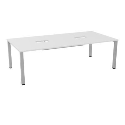 TABLE RECTANGULAIRE P120X240DÉCOUPÉE POUR 2XTRAPPES CENTRALES DOUBLE ACCÈS 4 PIEDS CARRÉ