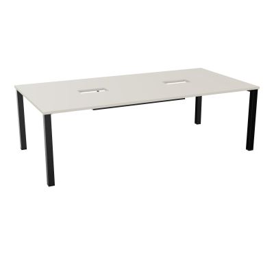 TABLE RECTANGULAIRE P120X240DÉCOUPÉE POUR 2XTRAPPES CENTRALES DOUBLE ACCÈS 4 PIEDS CARRÉ