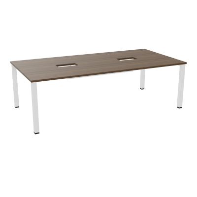 TABLE RECTANGULAIRE P120X240DÉCOUPÉE POUR 2XTRAPPES CENTRALES DOUBLE ACCÈS 4 PIEDS CARRÉ