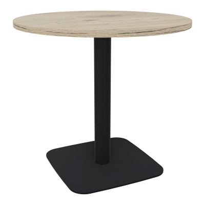 TABLE RONDE Ø80 CM PIED CENTRAL H73,5 CM  ÉP. 25 MM R3 ZP