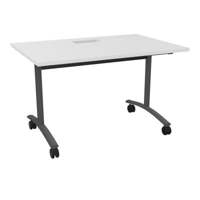 TABLE ABATTANTE L120XP80XH73,5CM DECOUPE POUR TRAPPE + GOULOTTE L300 MM