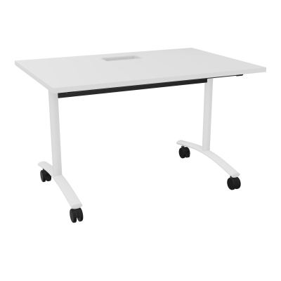 TABLE ABATTANTE L120XP80XH73,5CM DECOUPE POUR TRAPPE + GOULOTTE L300 MM