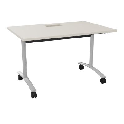 TABLE ABATTANTE L120XP80XH73,5CM DECOUPE POUR TRAPPE + GOULOTTE L300 MM