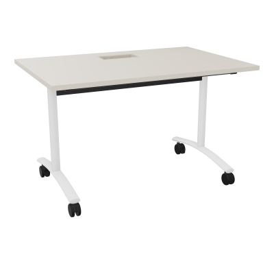 TABLE ABATTANTE L120XP80XH73,5CM DECOUPE POUR TRAPPE + GOULOTTE L300 MM
