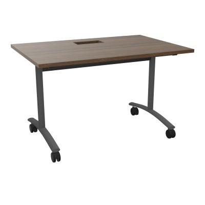 TABLE ABATTANTE L120XP80XH73,5CM DECOUPE POUR TRAPPE + GOULOTTE L300 MM