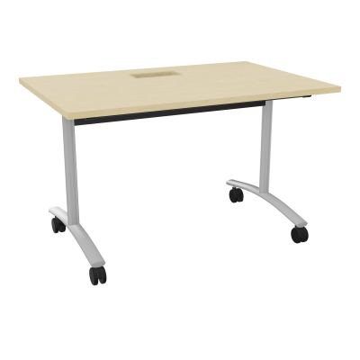TABLE ABATTANTE L120XP80XH73,5CM DECOUPE POUR TRAPPE + GOULOTTE L300 MM