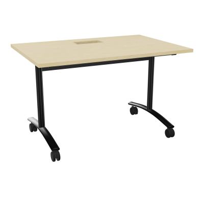 TABLE ABATTANTE L120XP80XH73,5CM DECOUPE POUR TRAPPE + GOULOTTE L300 MM