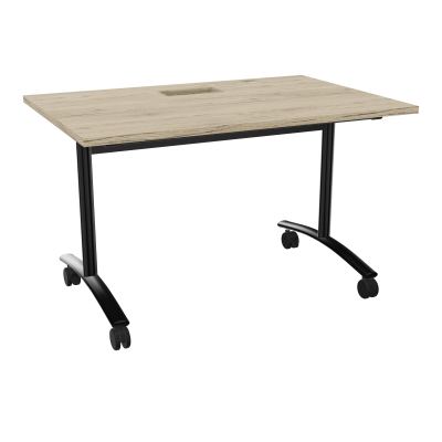 TABLE ABATTANTE L120XP80XH73,5CM DECOUPE POUR TRAPPE + GOULOTTE L300 MM