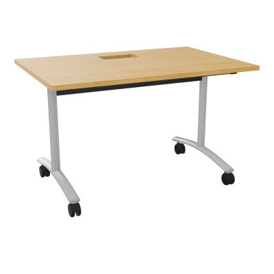 TABLE ABATTANTE L120XP80XH73,5CM DECOUPE POUR TRAPPE + GOULOTTE L300 MM