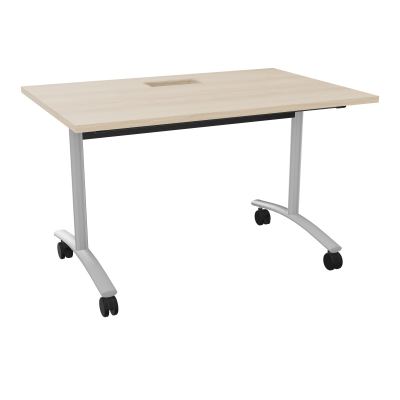 TABLE ABATTANTE L120XP80XH73,5CM DECOUPE POUR TRAPPE + GOULOTTE L300 MM