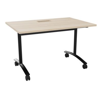 TABLE ABATTANTE L120XP80XH73,5CM DECOUPE POUR TRAPPE + GOULOTTE L300 MM