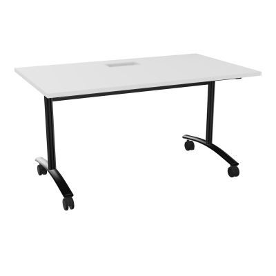 TABLE ABATTANTE L140XP80XH73,5CM DECOUPE POUR TRAPPE + GOULOTTE L300 MM