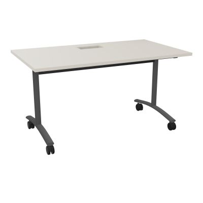 TABLE ABATTANTE L140XP80XH73,5CM DECOUPE POUR TRAPPE + GOULOTTE L300 MM