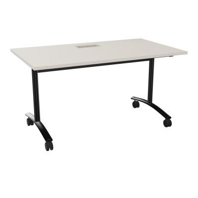 TABLE ABATTANTE L140XP80XH73,5CM DECOUPE POUR TRAPPE + GOULOTTE L300 MM