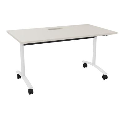 TABLE ABATTANTE L140XP80XH73,5CM DECOUPE POUR TRAPPE + GOULOTTE L300 MM