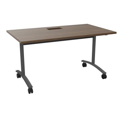 TABLE ABATTANTE L140XP80XH73,5CM DECOUPE POUR TRAPPE + GOULOTTE L300 MM