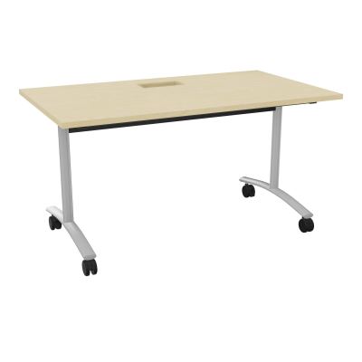 TABLE ABATTANTE L140XP80XH73,5CM DECOUPE POUR TRAPPE + GOULOTTE L300 MM