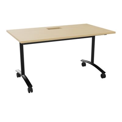 TABLE ABATTANTE L140XP80XH73,5CM DECOUPE POUR TRAPPE + GOULOTTE L300 MM