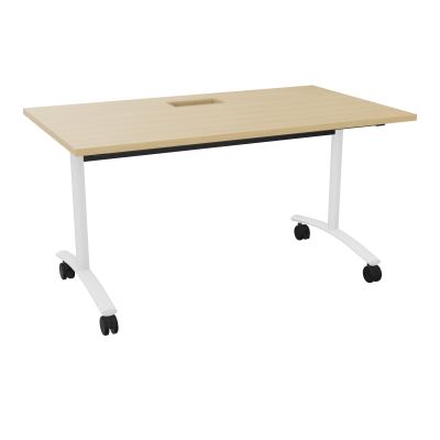 TABLE ABATTANTE L140XP80XH73,5CM DECOUPE POUR TRAPPE + GOULOTTE L300 MM