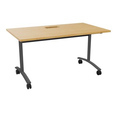 TABLE ABATTANTE L140XP80XH73,5CM DECOUPE POUR TRAPPE + GOULOTTE L300 MM