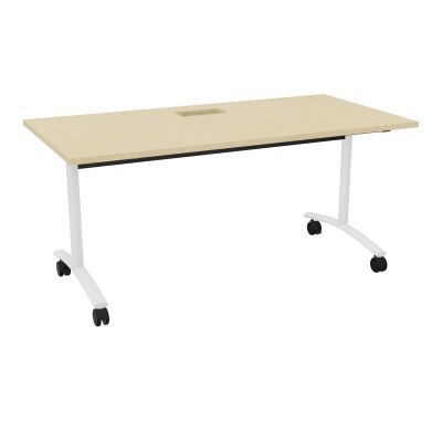 TABLE ABATTANTE L160XP80XH73,5CM DECOUPE POUR TRAPPE + GOULOTTE L300 MM