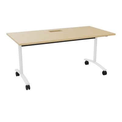 TABLE ABATTANTE L160XP80XH73,5CM DECOUPE POUR TRAPPE + GOULOTTE L300 MM